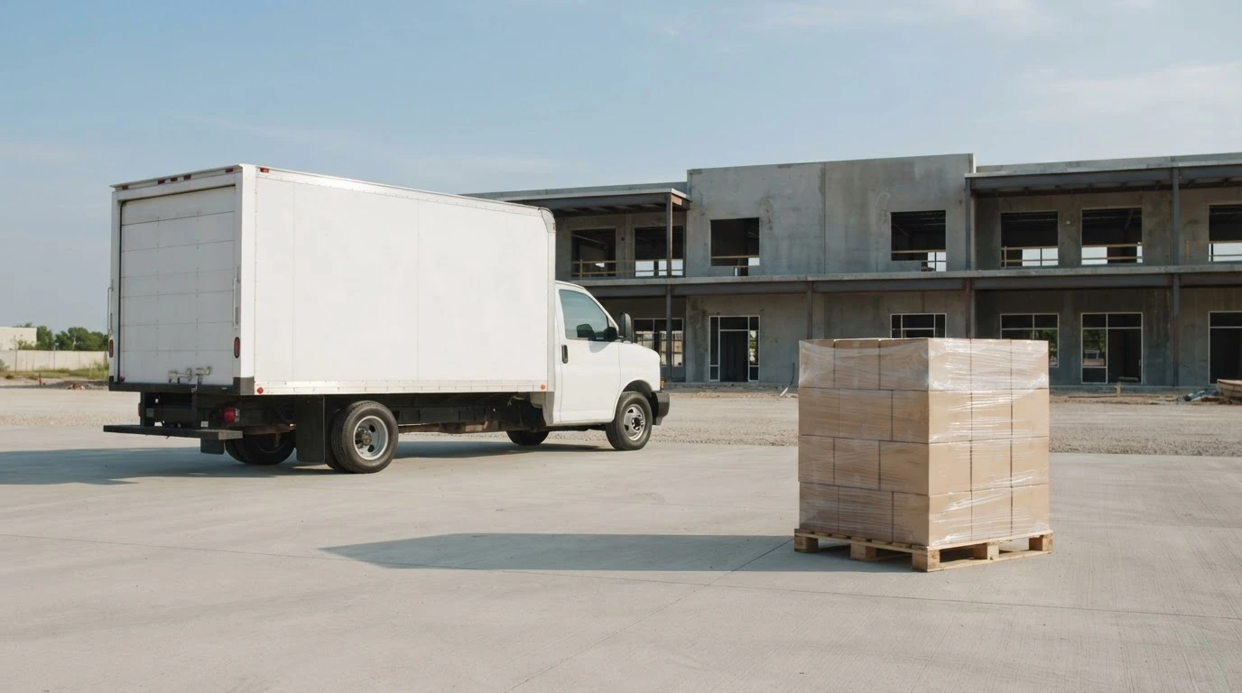 Freight shipping preparation for freight delivery to a construction site