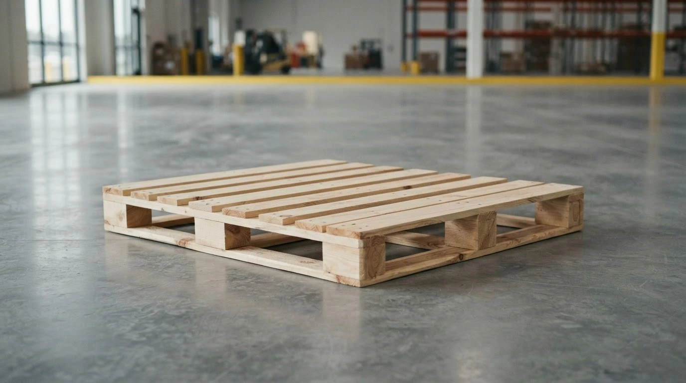 A standard 48 by 40 inch GMA pallet with stacked cartons being measured at its extreme length, width, and height for an LTL freight quote.